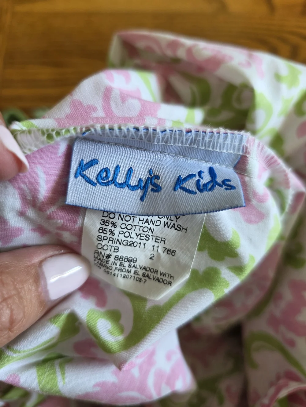 Kelly's Kids Pink & Green Patterned Girls Romper